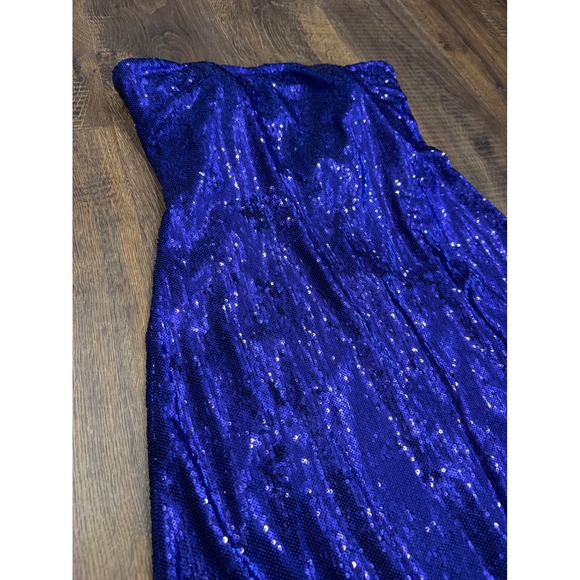 Halston Talia Sequin Gown Strapless Formal Maxi Dress‎ Prom Dress Size 8 - Picture 4 of 6